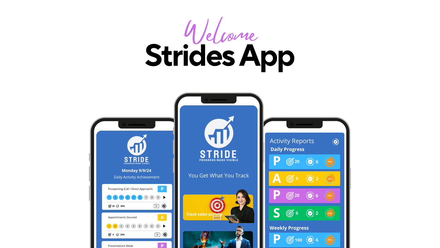 Strides app screens